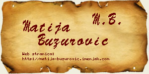 Matija Buzurović vizit kartica